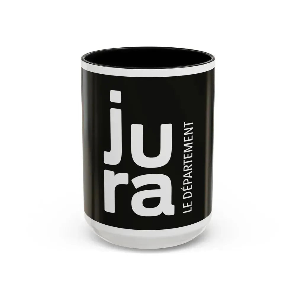 Flag of Jura France - Accent Coffee Mug 15oz Black - Go Mug Yourself