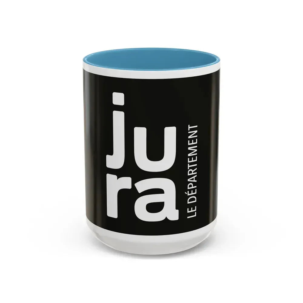 Flag of Jura France - Accent Coffee Mug 15oz Light Blue - Go Mug Yourself