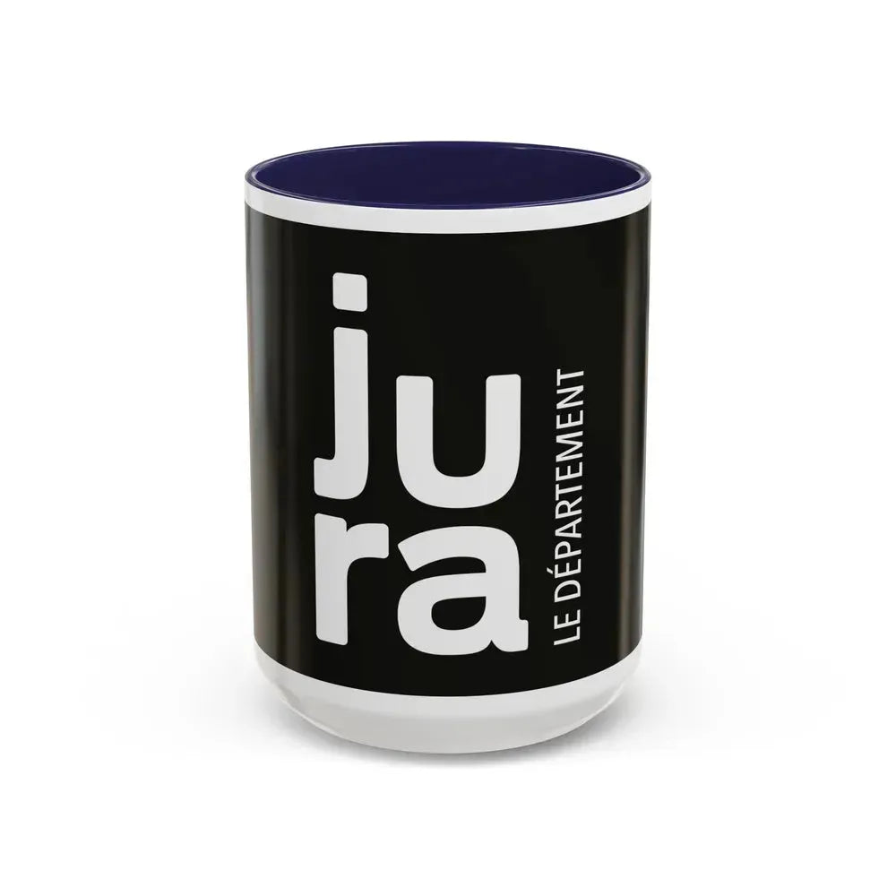 Flag of Jura France - Accent Coffee Mug 15oz Navy - Go Mug Yourself