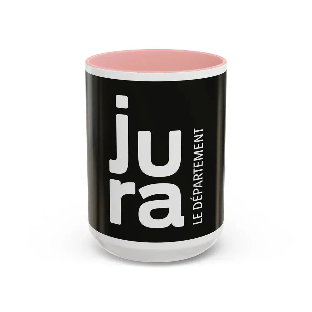Flag of Jura France - Accent Coffee Mug 15oz Pink - Go Mug Yourself