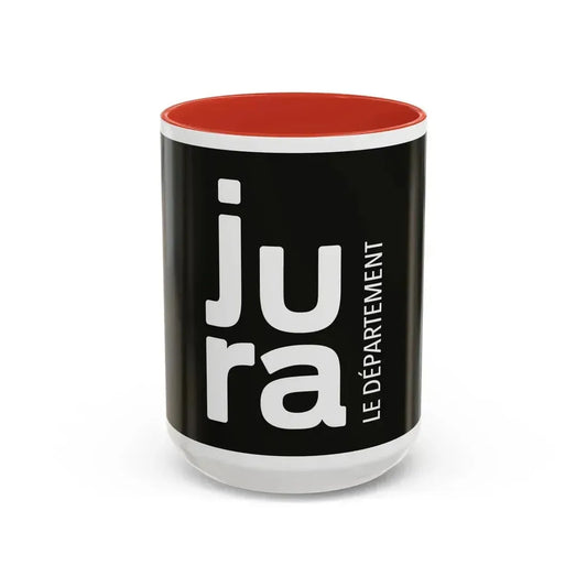 Flag of Jura France - Accent Coffee Mug 15oz Red - Go Mug Yourself