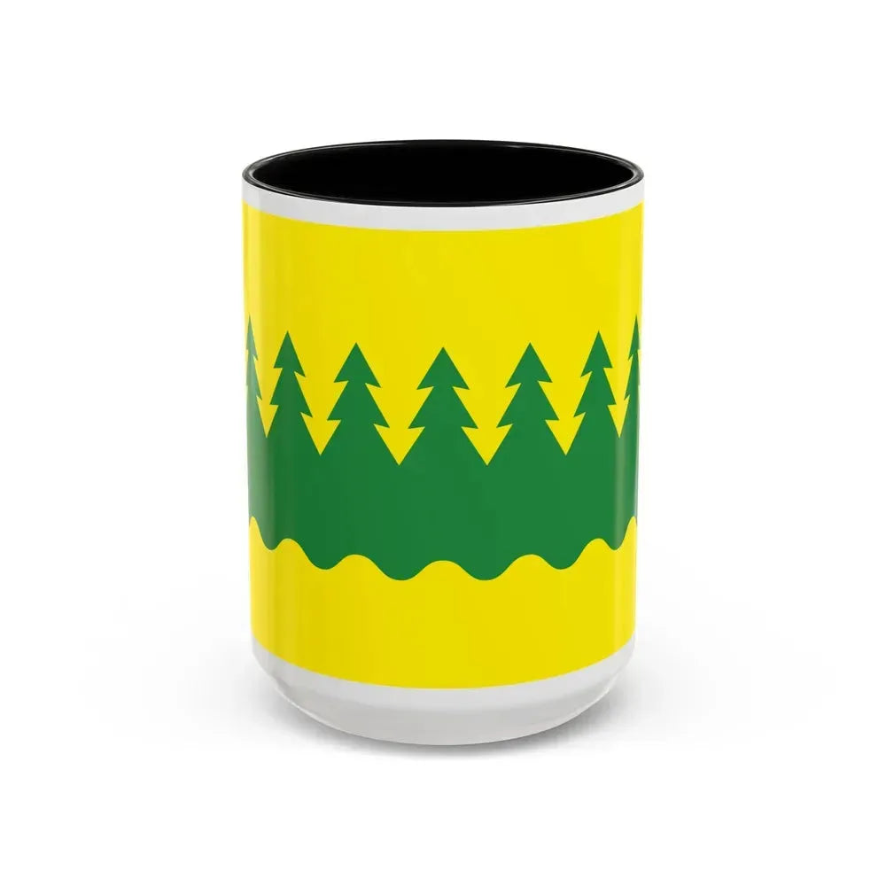 Flag of Kainuu Finland - Accent Coffee Mug 15oz Black - Go Mug Yourself