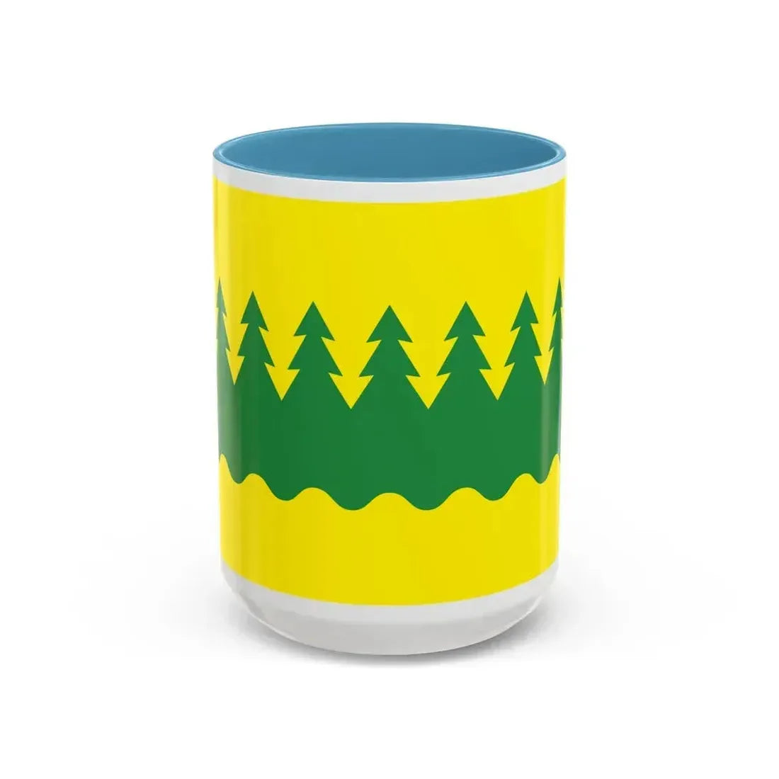 Flag of Kainuu Finland - Accent Coffee Mug 15oz Light Blue - Go Mug Yourself