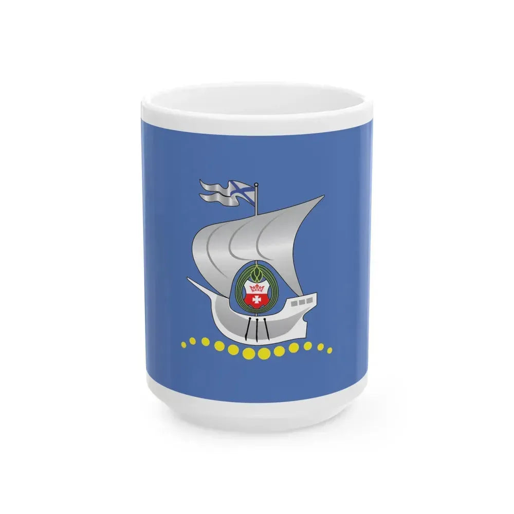 Flag of Kaliningrad Russia - White Coffee Mug 15oz - Go Mug Yourself