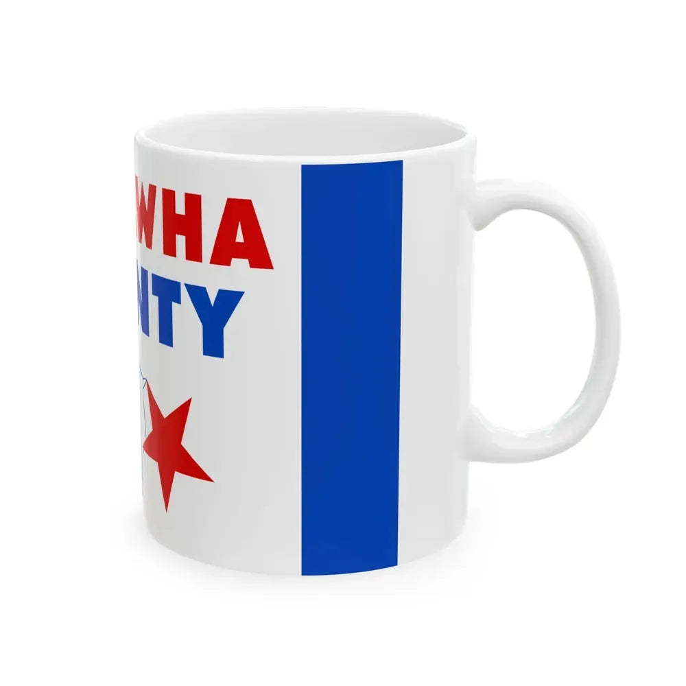 Flag of Kanawha County West Virginia (United States) White Coffee Mug - Go Mug Yourself