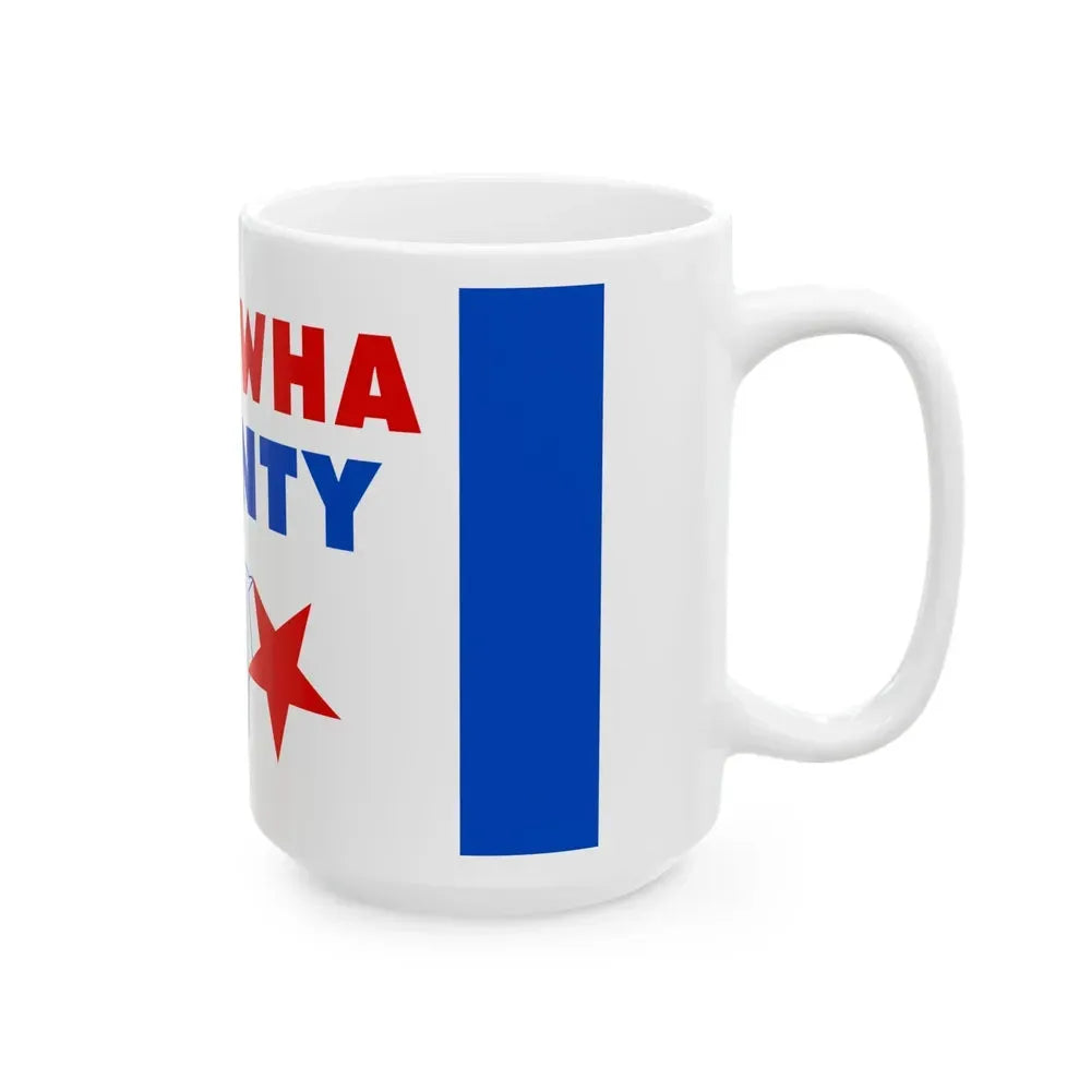 Flag of Kanawha County West Virginia (United States) White Coffee Mug - Go Mug Yourself