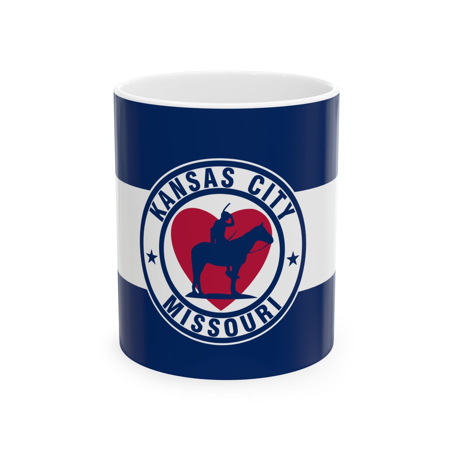 Flag of Kansas City Missouri 1944-1972 (United States) White Coffee Mug-11oz-Go Mug Yourself