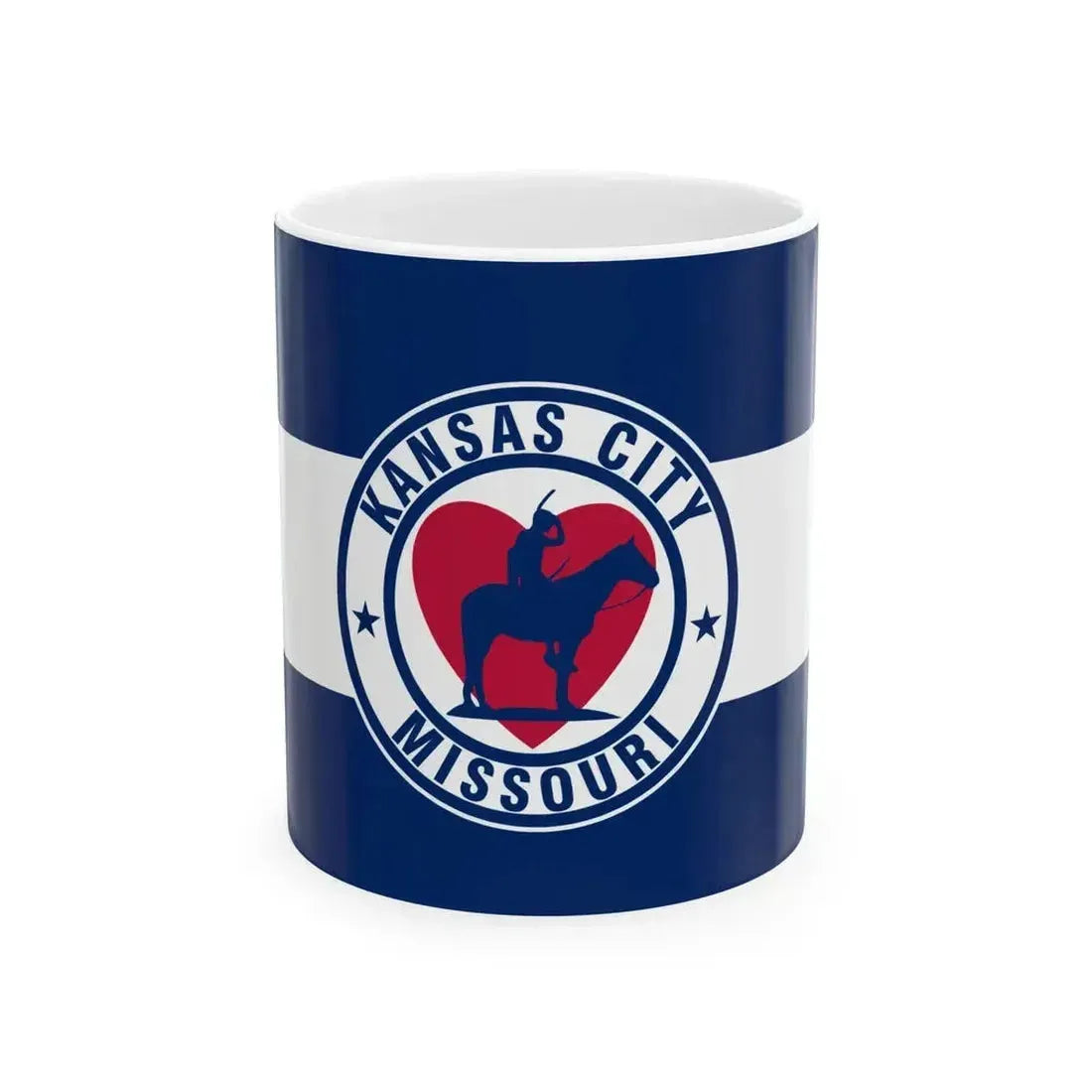 Flag of Kansas City Missouri 1944-1972 (United States) White Coffee Mug 11oz - Go Mug Yourself