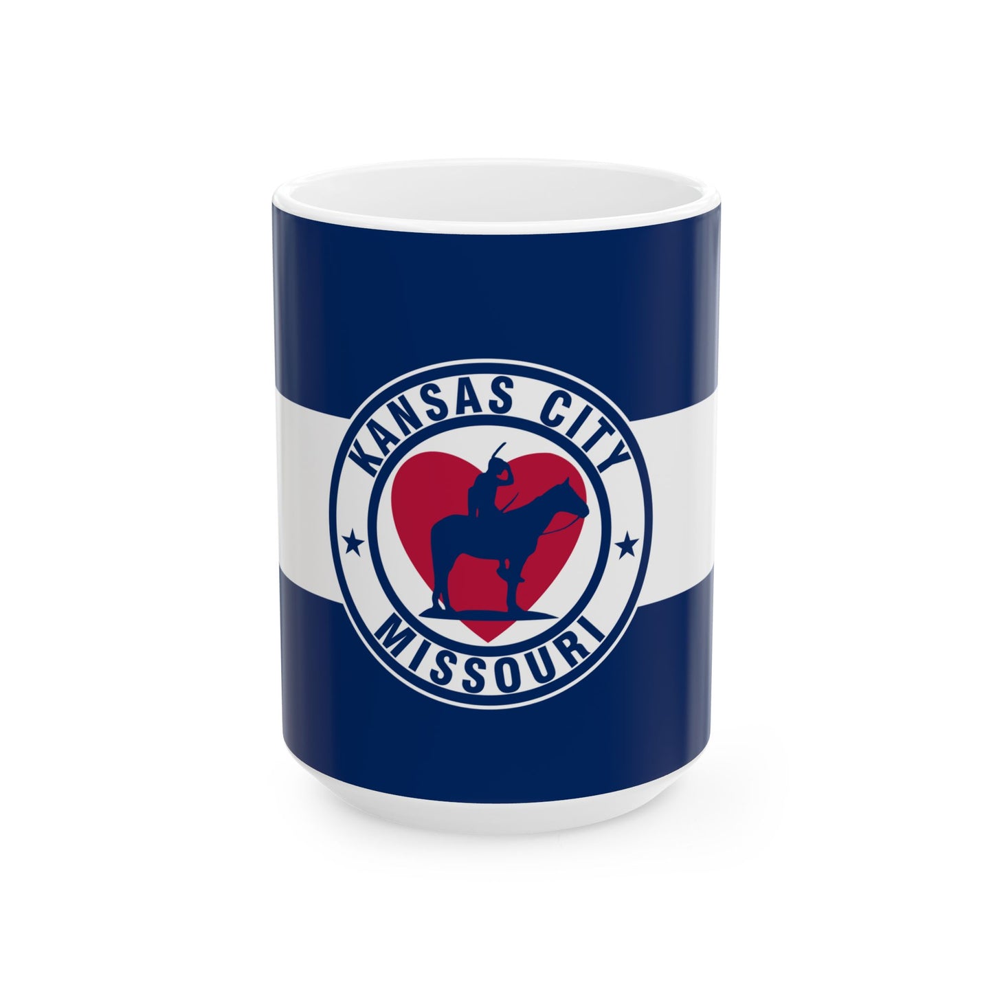 Flag of Kansas City Missouri 1944-1972 (United States) White Coffee Mug-15oz-Go Mug Yourself