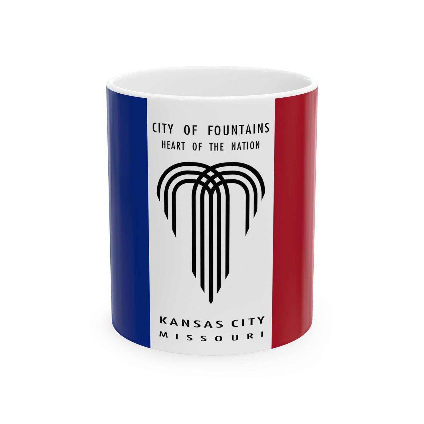 Flag of Kansas City Missouri 1995-2023 (United States) White Coffee Mug-11oz-Go Mug Yourself