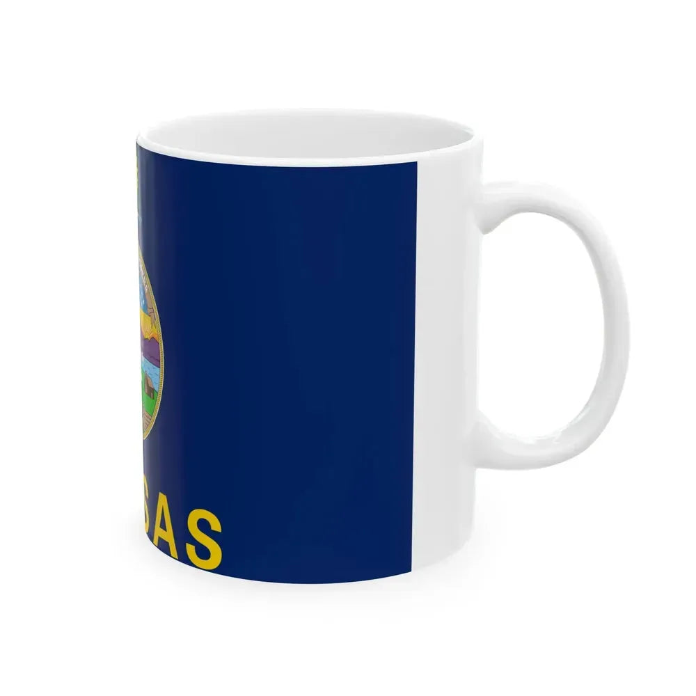 Flag of Kansas (United States) White Coffee Mug - Go Mug Yourself