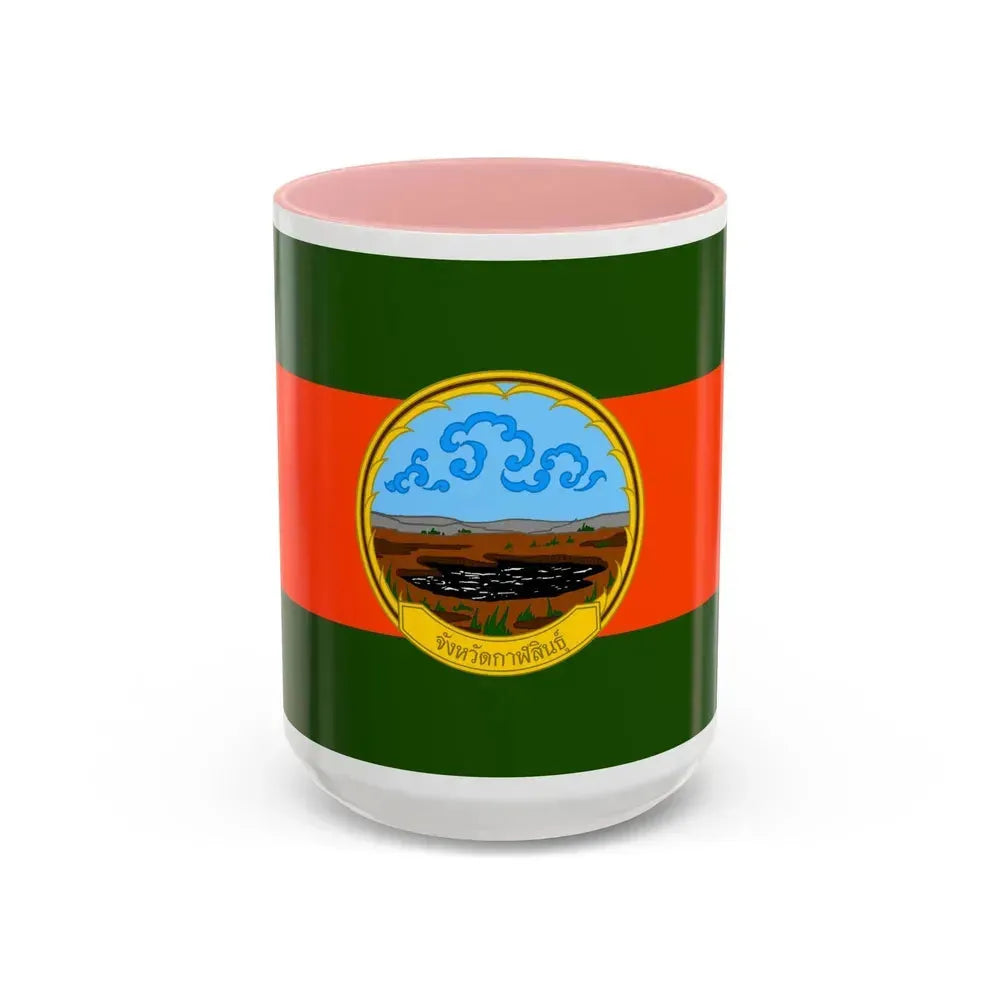 Flag of Karasin Province Thailand - Accent Coffee Mug 15oz Pink - Go Mug Yourself