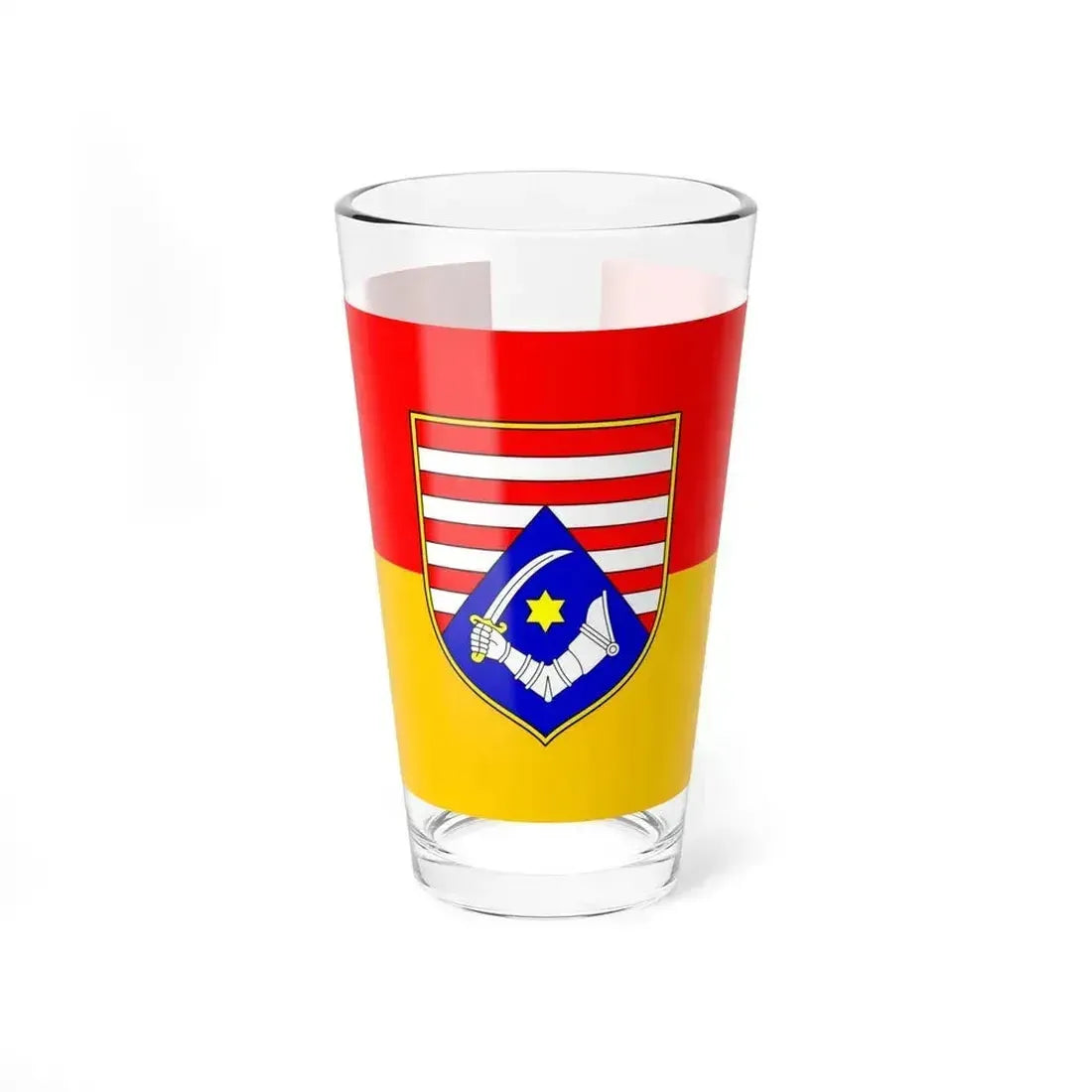Flag of Karlovac County Croatia - Pint Glass 16oz 16oz - Go Mug Yourself