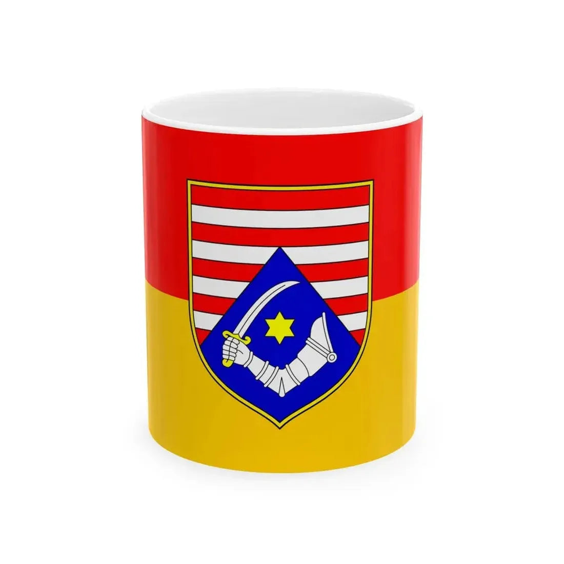 Flag of Karlovac county (Croatia) White Coffee Mug 11oz - Go Mug Yourself
