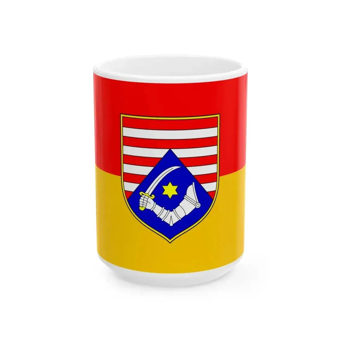 Flag of Karlovac county (Croatia) White Coffee Mug 15oz - Go Mug Yourself