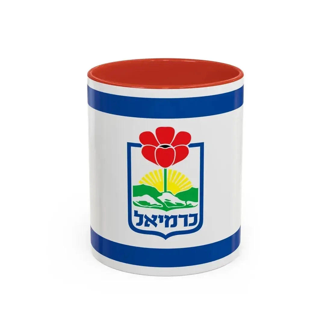 Flag of Karmiel Israel - Accent Coffee Mug 11oz Red - Go Mug Yourself