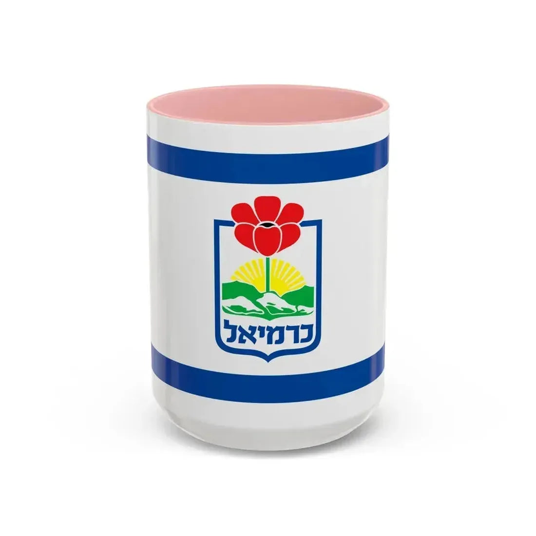 Flag of Karmiel Israel - Accent Coffee Mug 15oz Pink - Go Mug Yourself