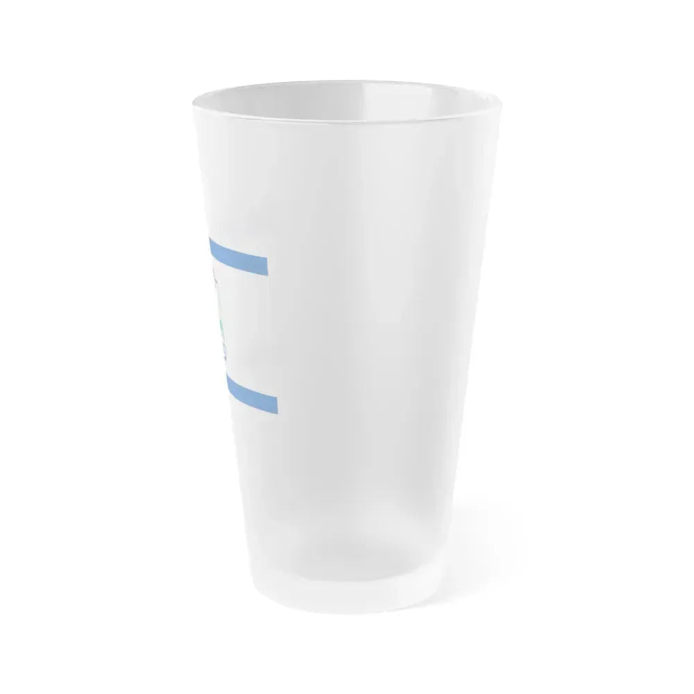 Flag of Karmiel Israel - Frosted Pint Glass 16oz - Go Mug Yourself