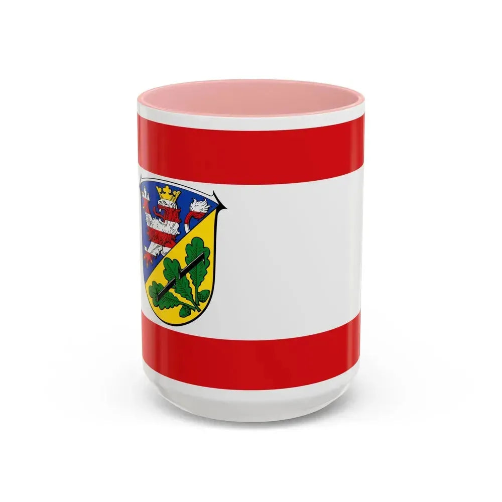 Flag of Kassel Germany - Accent Coffee Mug 15oz Pink - Go Mug Yourself