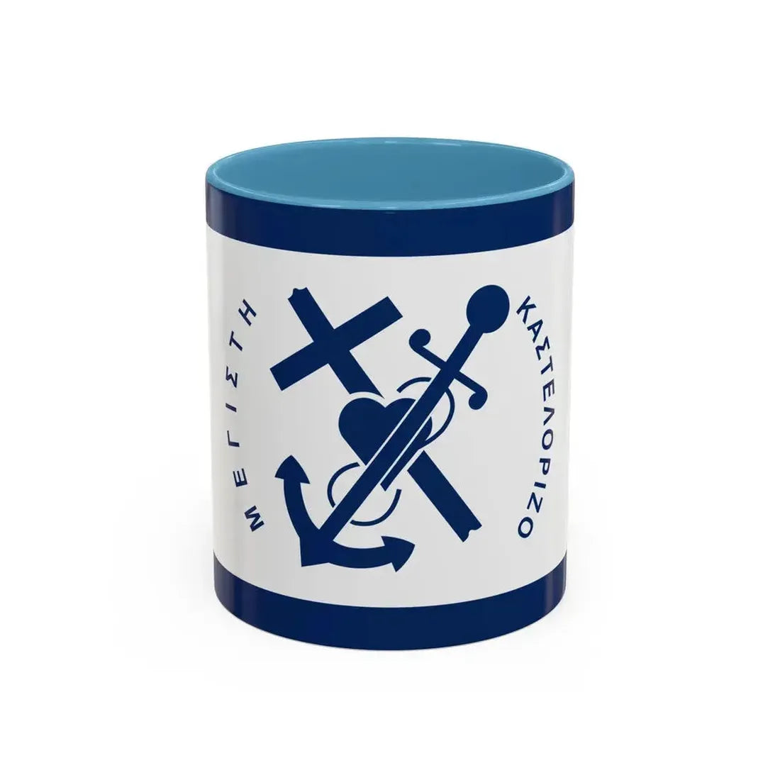 Flag of Kastellorizo Greece - Accent Coffee Mug 11oz Light Blue - Go Mug Yourself