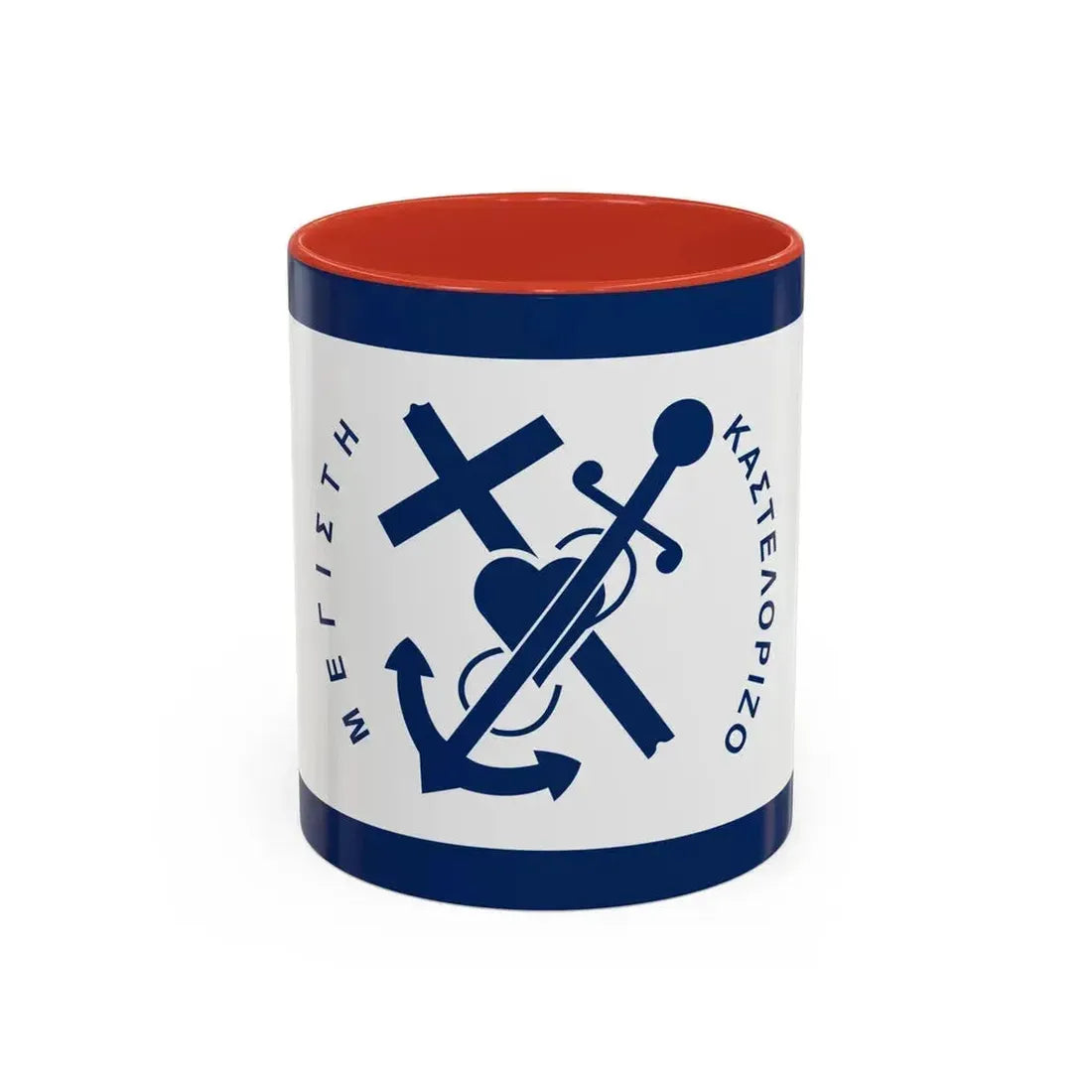 Flag of Kastellorizo Greece - Accent Coffee Mug 11oz Red - Go Mug Yourself