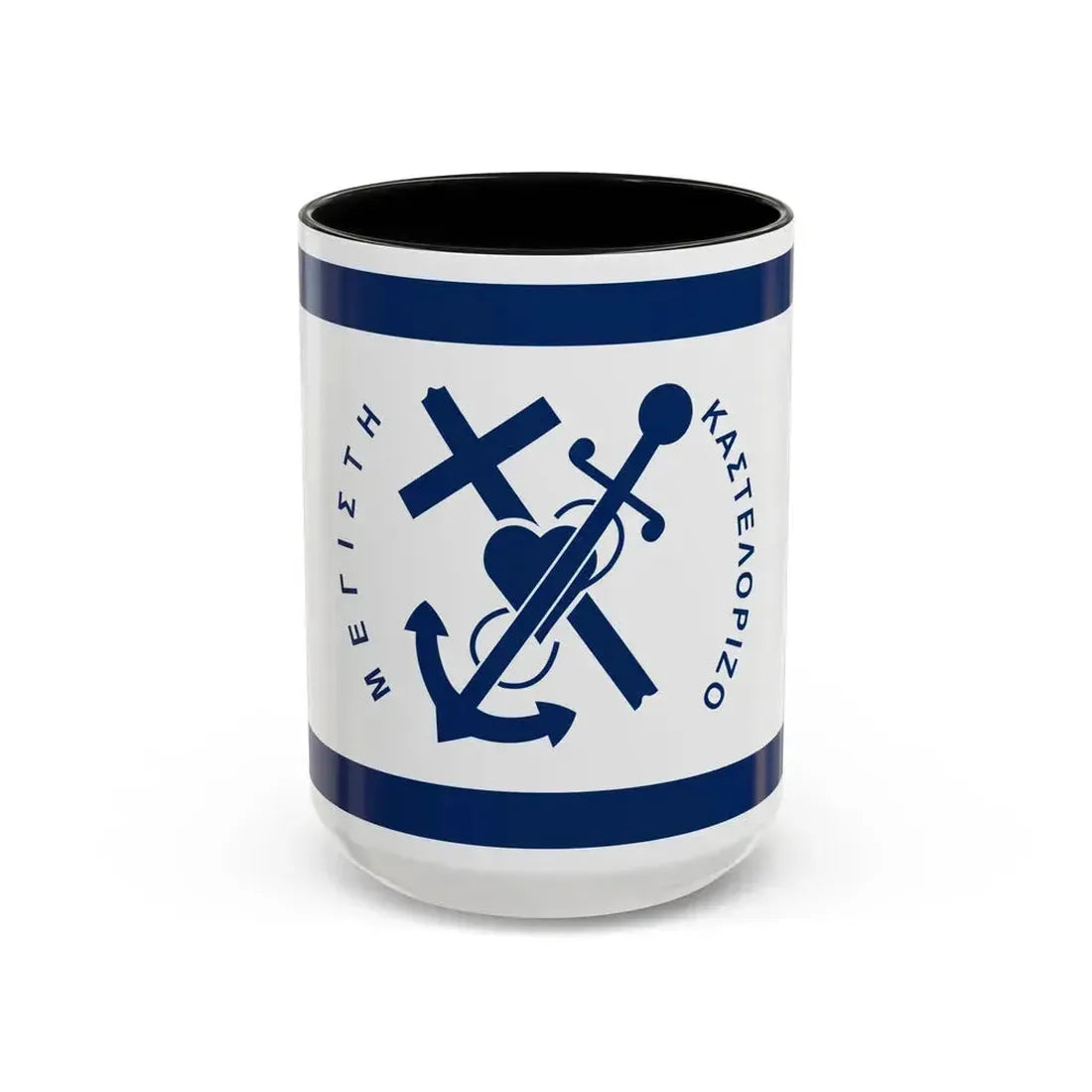 Flag of Kastellorizo Greece - Accent Coffee Mug 15oz Black - Go Mug Yourself