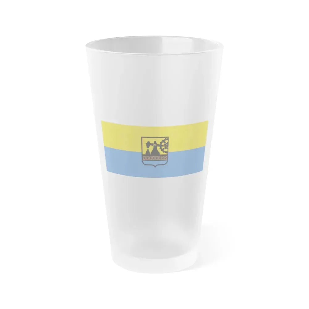 Flag of Katowice Poland - Frosted Pint Glass 16oz 16oz Frosted - Go Mug Yourself