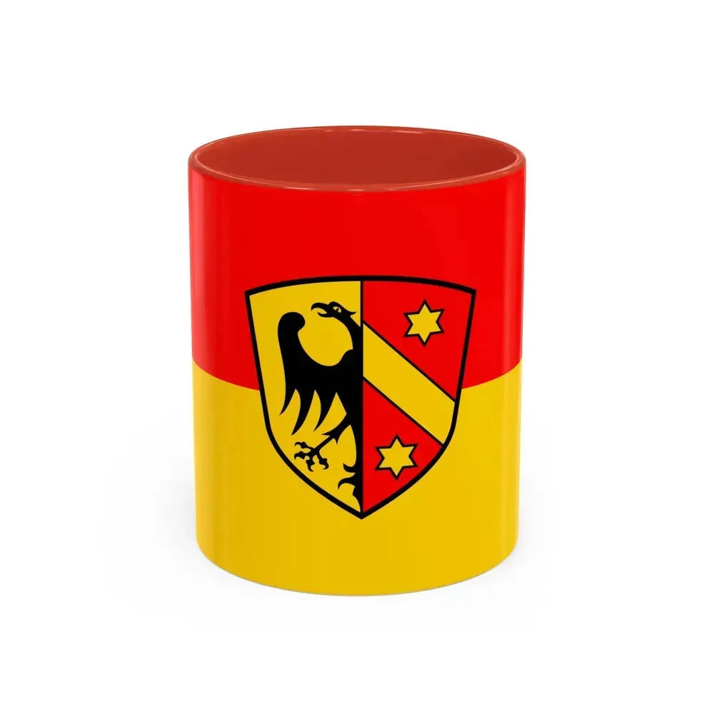 Flag of Kaufbeuren Germany - Accent Coffee Mug 11oz Red - Go Mug Yourself