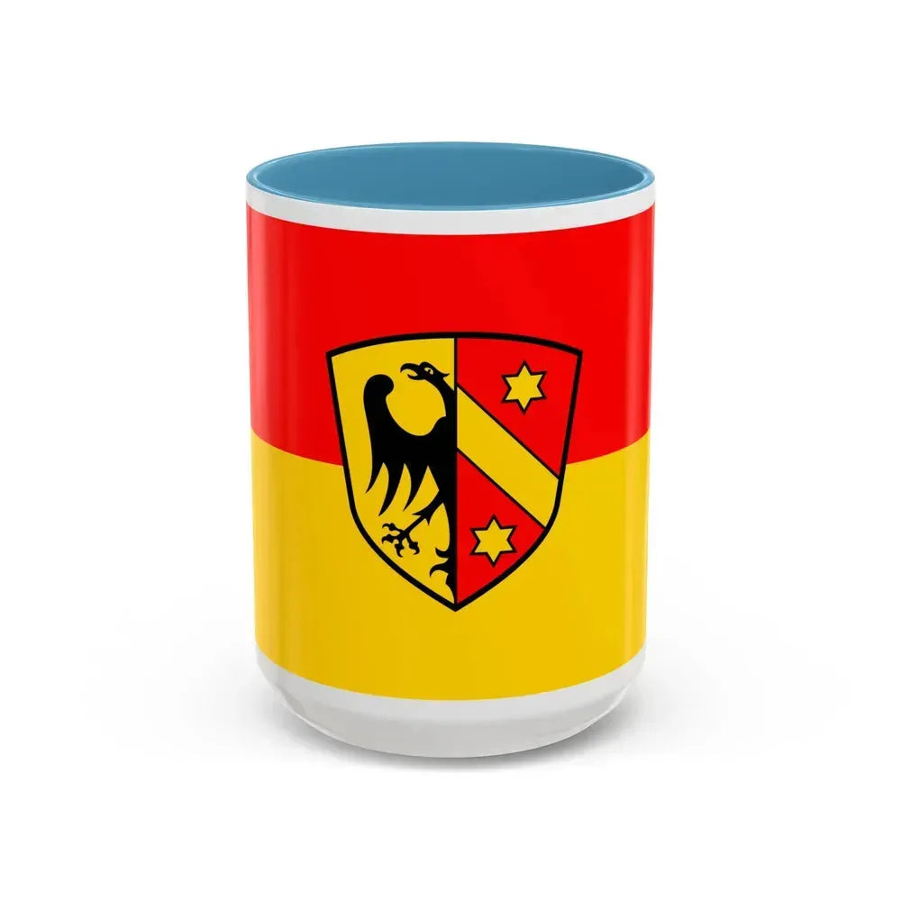 Flag of Kaufbeuren Germany - Accent Coffee Mug 15oz Light Blue - Go Mug Yourself