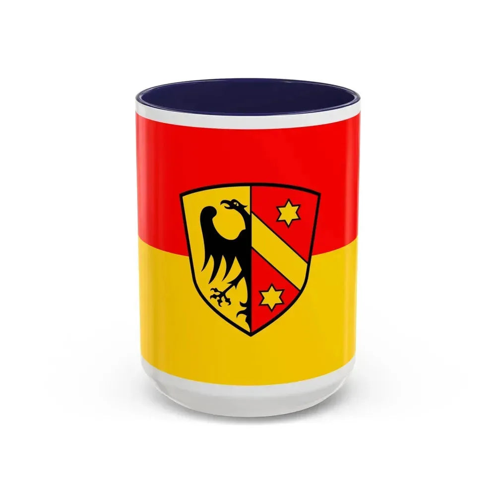Flag of Kaufbeuren Germany - Accent Coffee Mug 15oz Navy - Go Mug Yourself