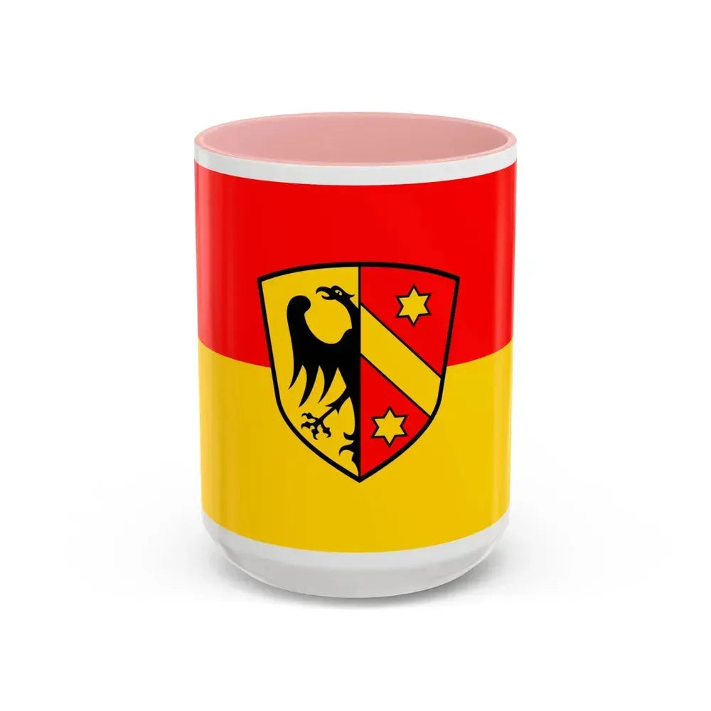Flag of Kaufbeuren Germany - Accent Coffee Mug 15oz Pink - Go Mug Yourself