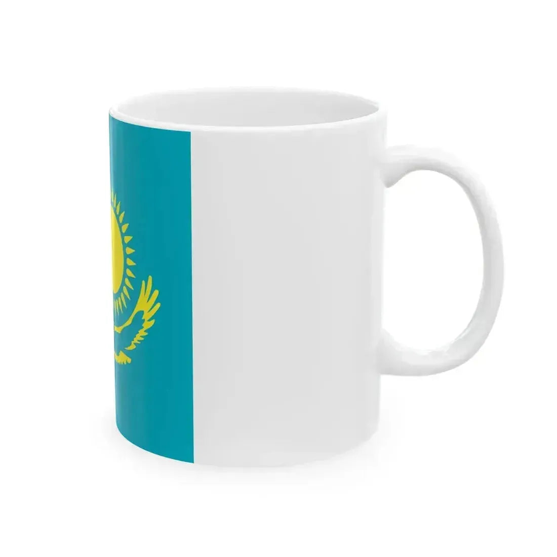 Flag of Kazakhstan 1-1 (Kazakhstan) White Coffee Mug - Go Mug Yourself