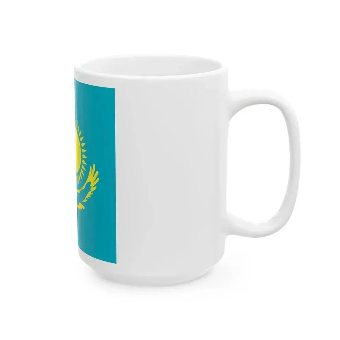 Flag of Kazakhstan 1-1 (Kazakhstan) White Coffee Mug - Go Mug Yourself