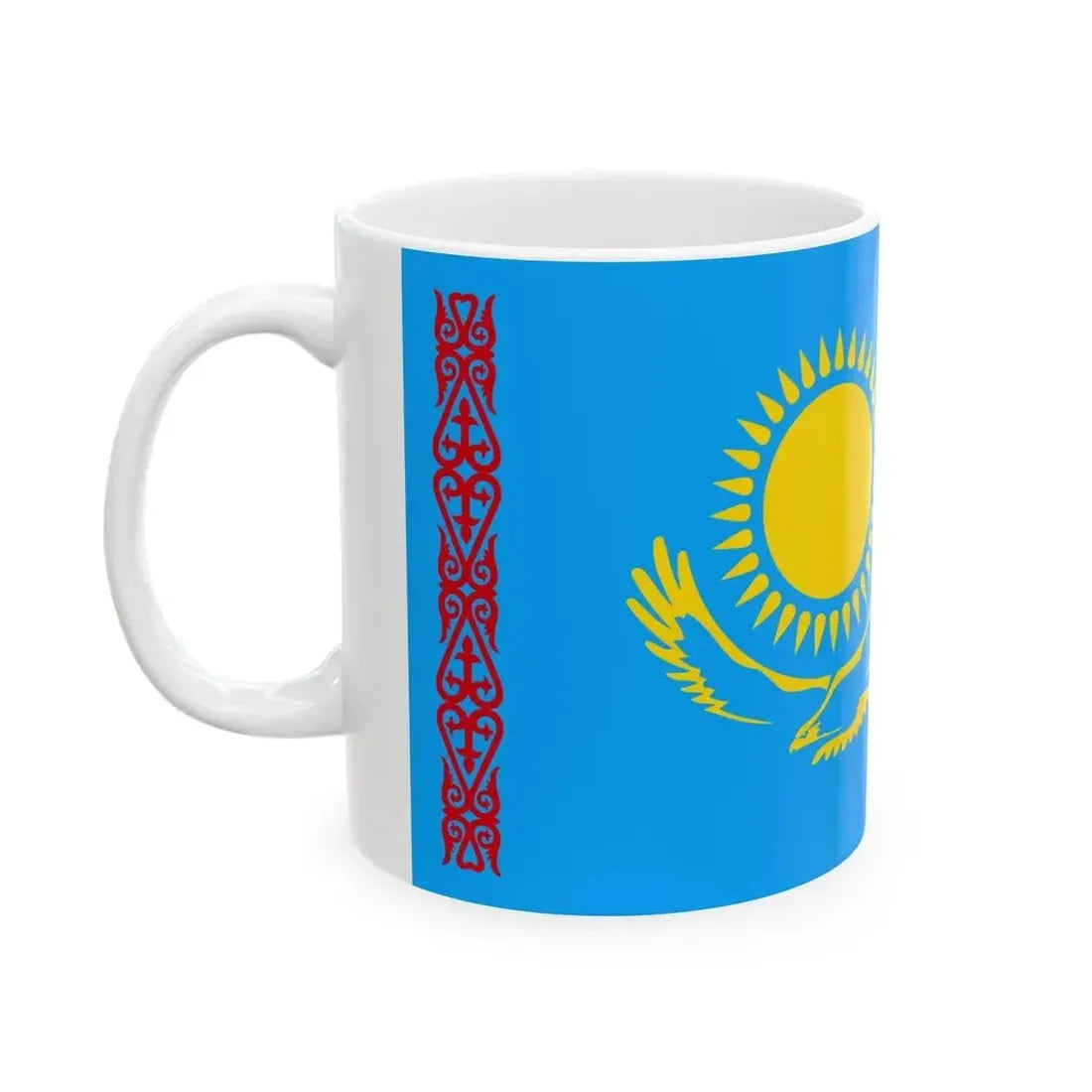 Flag of Kazakhstan 1992 (Kazakhstan) White Coffee Mug - Go Mug Yourself