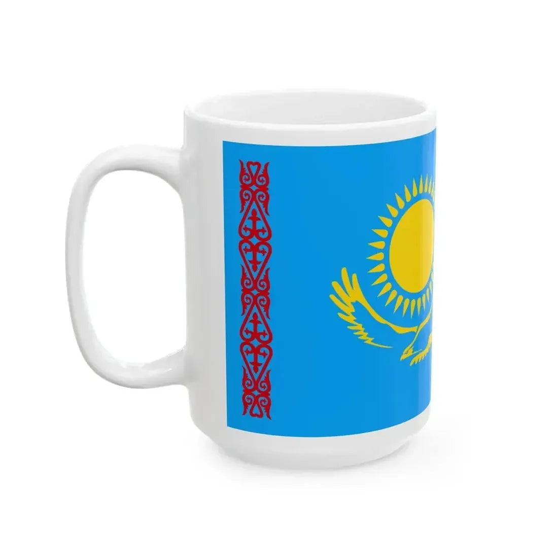 Flag of Kazakhstan 1992 (Kazakhstan) White Coffee Mug - Go Mug Yourself