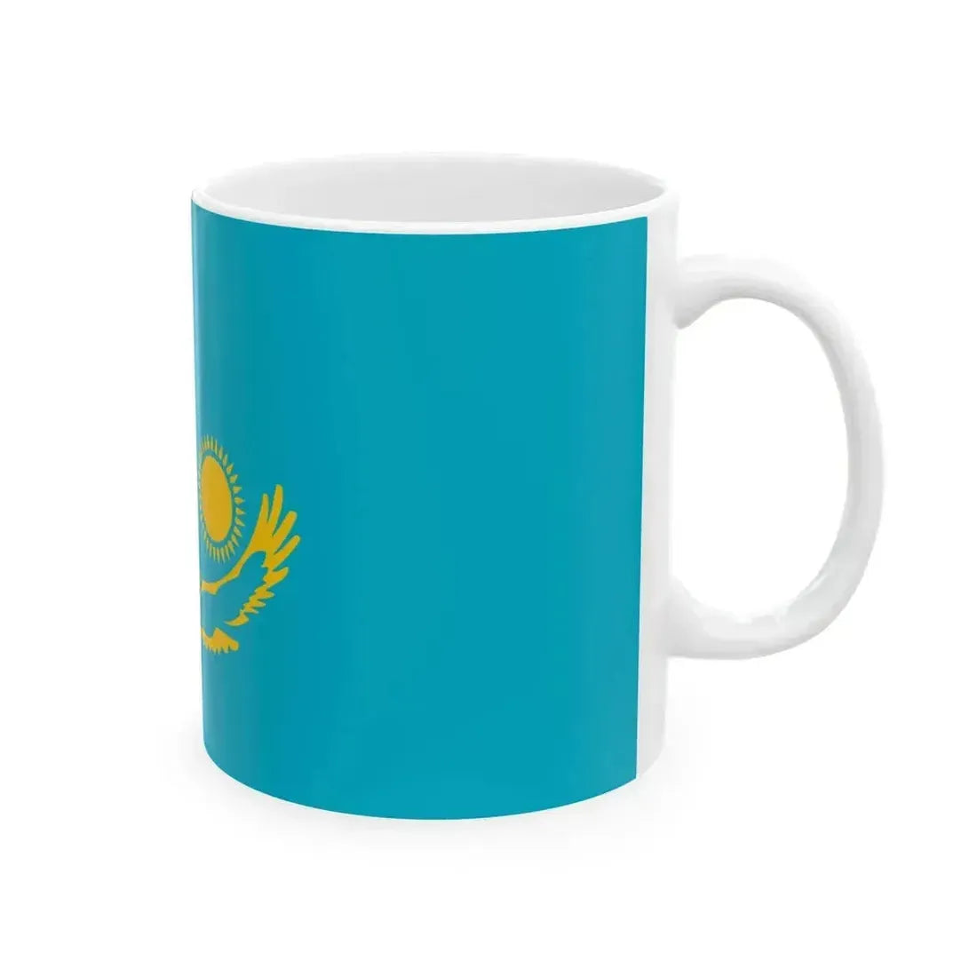 Flag of Kazakhstan 20 year (Kazakhstan) White Coffee Mug - Go Mug Yourself