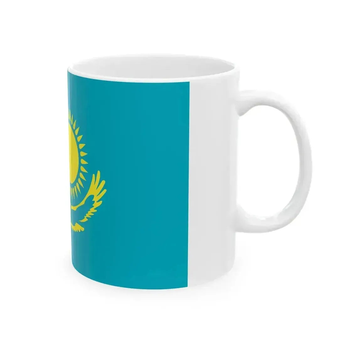Flag of Kazakhstan 3-2 (Kazakhstan) White Coffee Mug - Go Mug Yourself