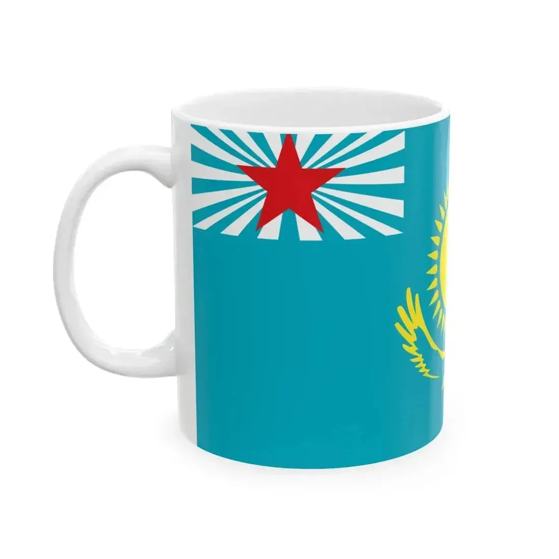 Flag of Kazakhstan Air Defense Forces (Kazakhstan) White Coffee Mug - Go Mug Yourself