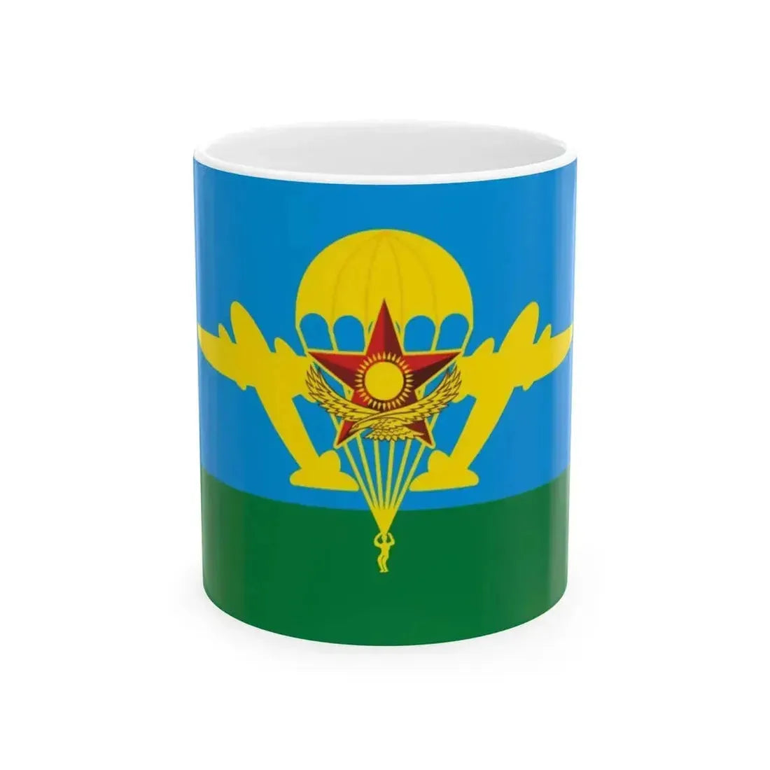 Flag of Kazakhstan Airborne Troops (Kazakhstan) White Coffee Mug 11oz - Go Mug Yourself