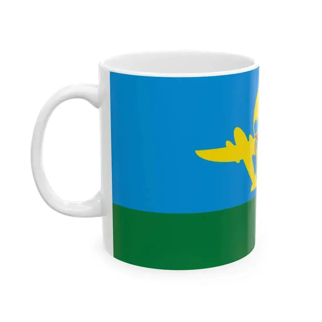 Flag of Kazakhstan Airborne Troops (Kazakhstan) White Coffee Mug - Go Mug Yourself