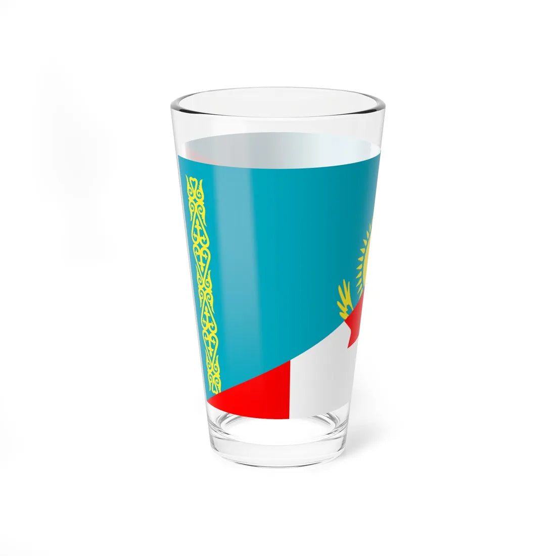 Flag of Kazakhstan and Canada (Canada) Pint Glass 16oz - Go Mug Yourself