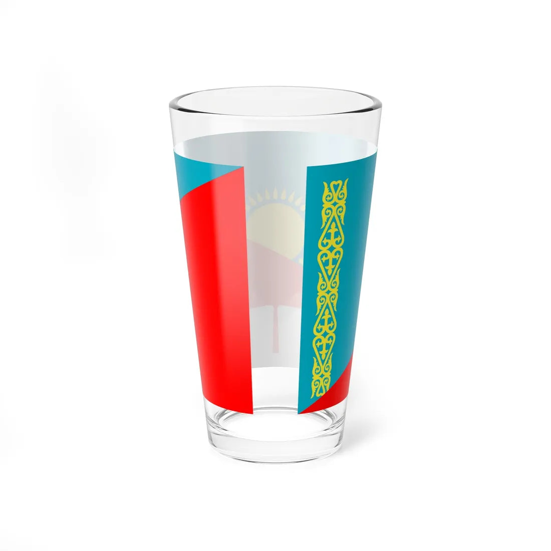 Flag of Kazakhstan and Canada (Canada) Pint Glass 16oz - Go Mug Yourself