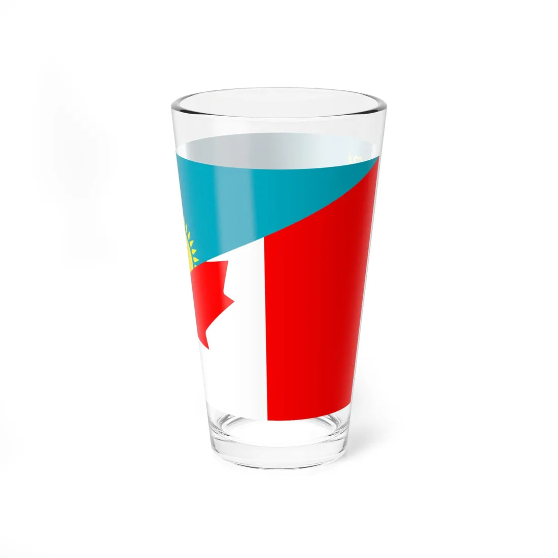 Flag of Kazakhstan and Canada (Canada) Pint Glass 16oz - Go Mug Yourself