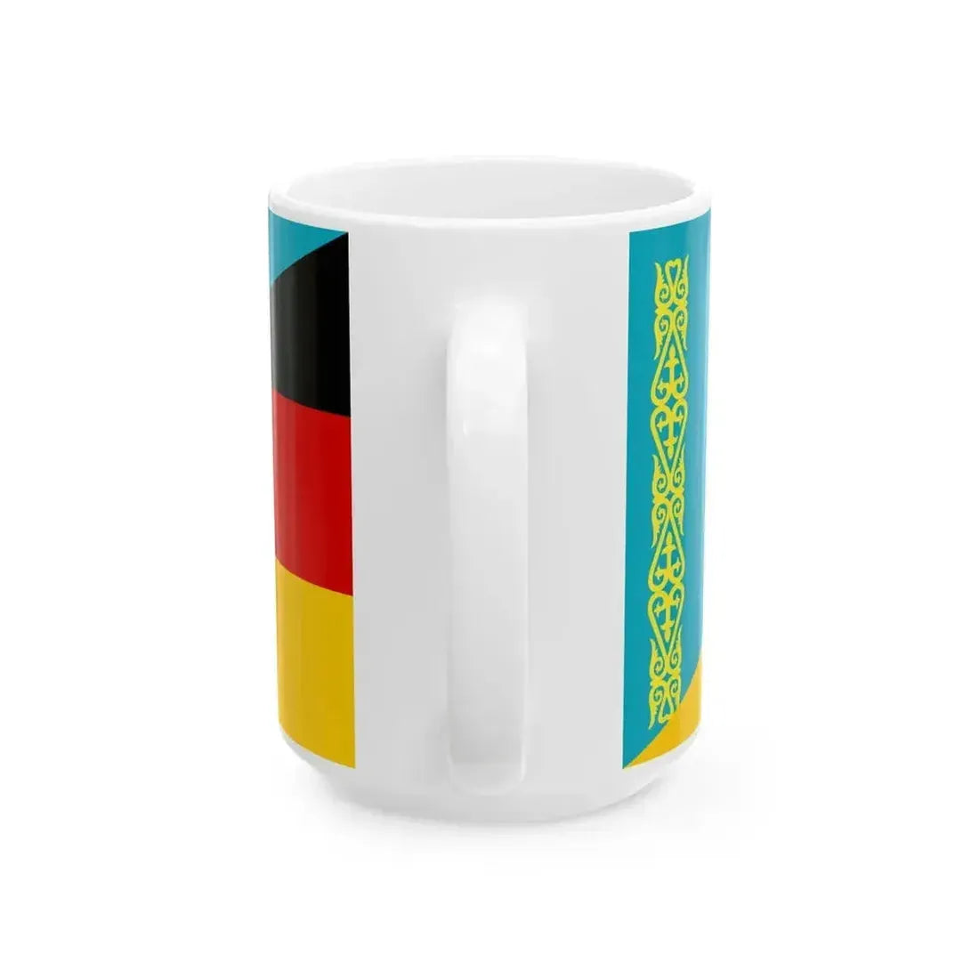 Flag of Kazakhstan and Germany (Germany) White Coffee Mug - Go Mug Yourself