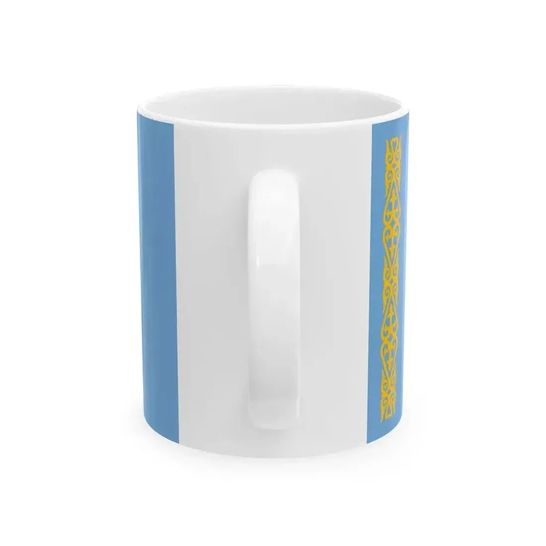 Flag of Kazakhstan argentine blue colours (Kazakhstan) White Coffee Mug - Go Mug Yourself