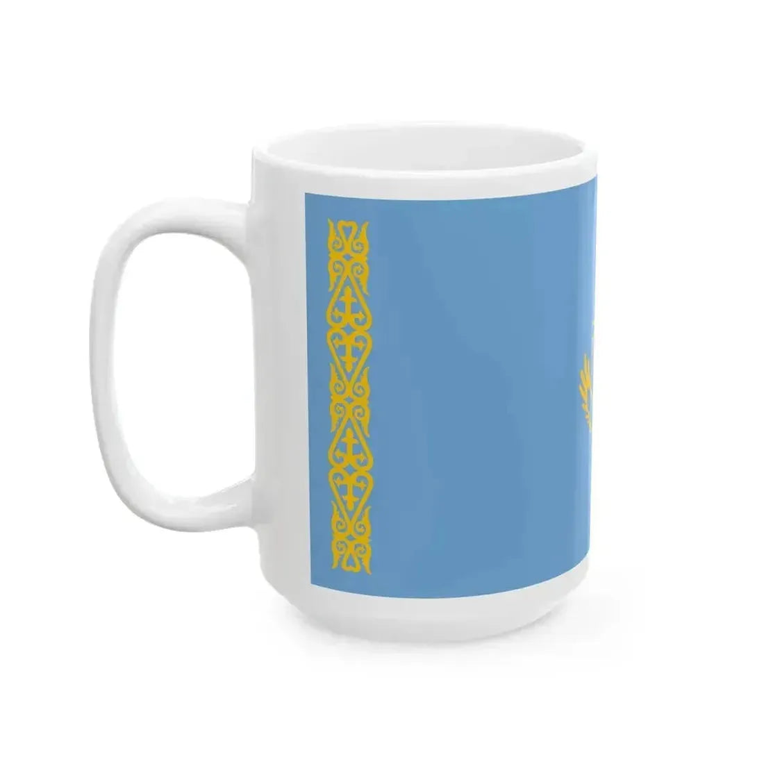 Flag of Kazakhstan argentine blue colours (Kazakhstan) White Coffee Mug - Go Mug Yourself