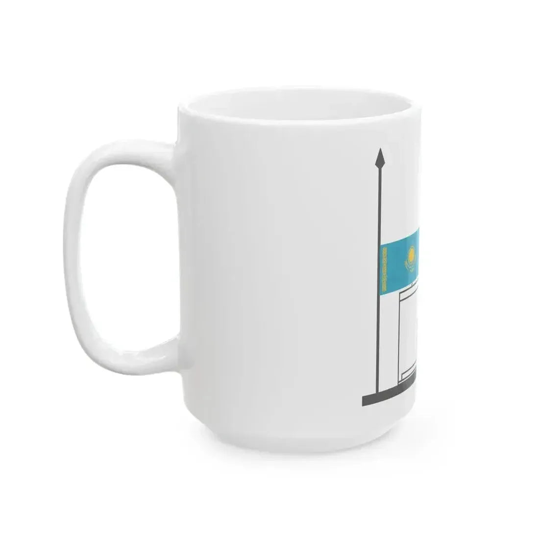 Flag of kazakhstan at half-staff (Kazakhstan) White Coffee Mug - Go Mug Yourself