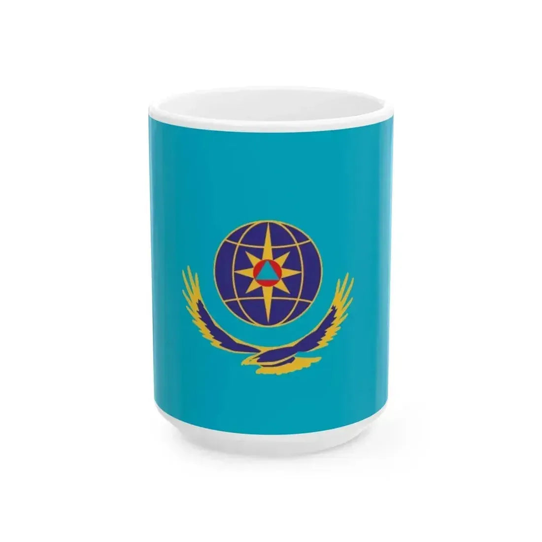 Flag of Kazakhstan Ministry of Extraordinary Situations (Kazakhstan) White Coffee Mug 15oz - Go Mug Yourself