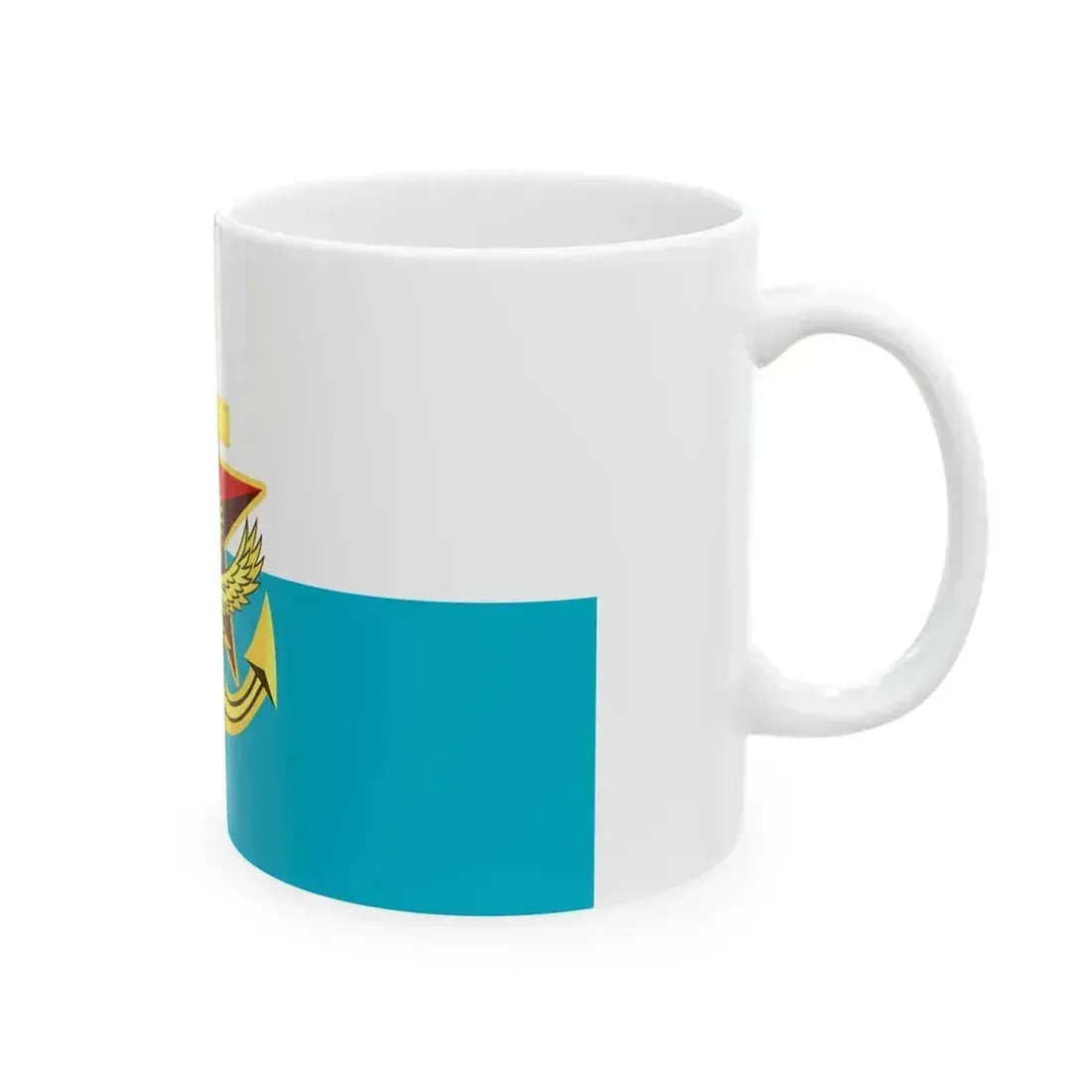 Flag of Kazakhstan Naval Forces (Kazakhstan) White Coffee Mug - Go Mug Yourself