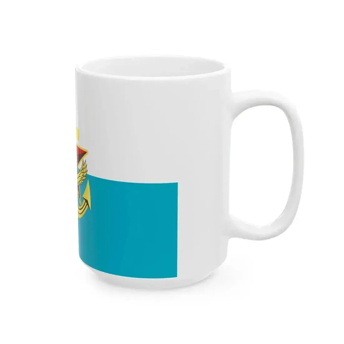 Flag of Kazakhstan Naval Forces (Kazakhstan) White Coffee Mug - Go Mug Yourself